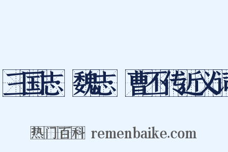 三国志·魏志·曹丕传近义词是什么意思的图片